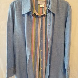 JACKLYN SMITH 2PC LINEN SHIRT & JACKET SET WOMEN'S SIZE MEDIUM